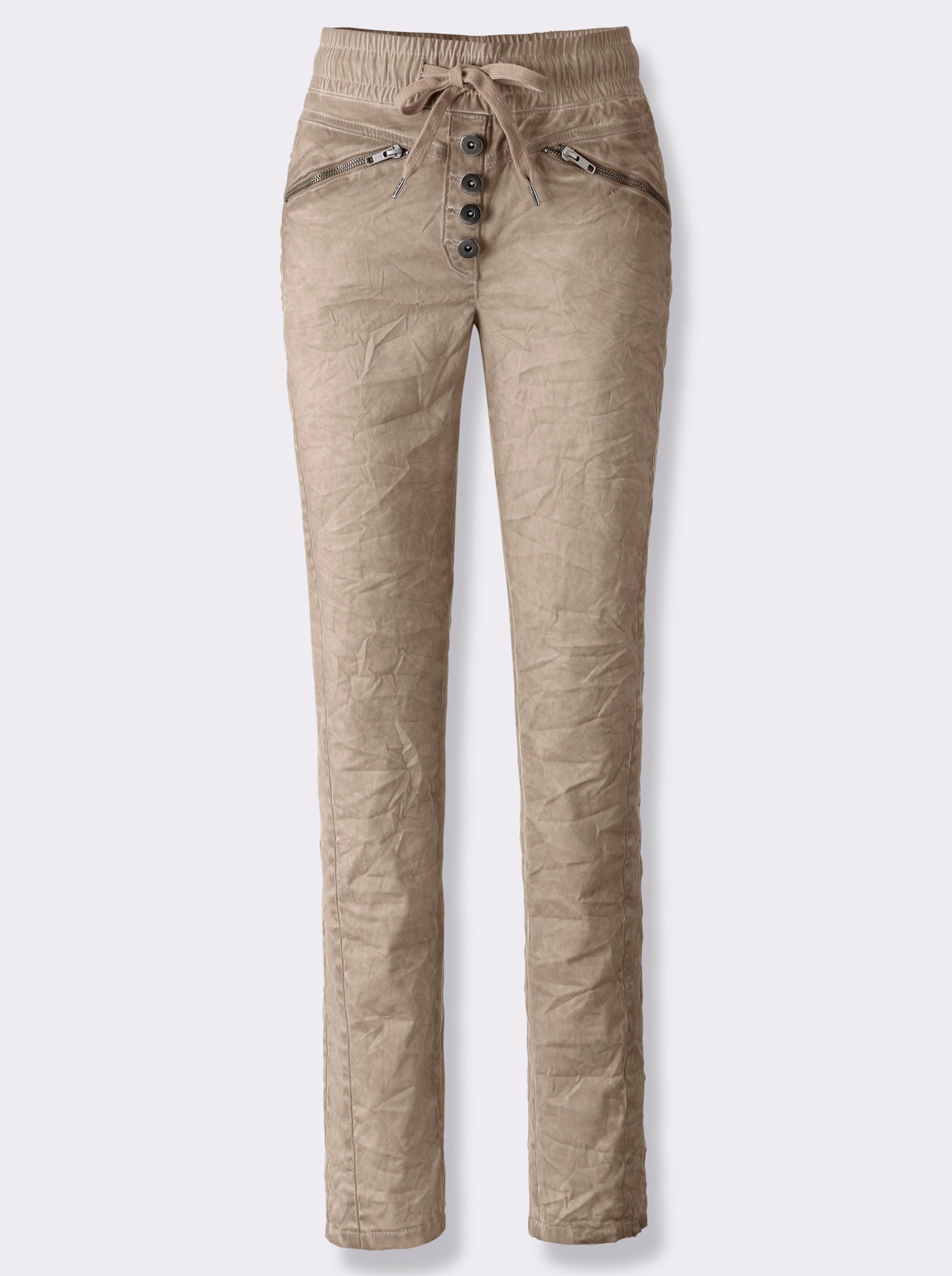 heine Schlupfhose aus Crinkle-Ware - beige