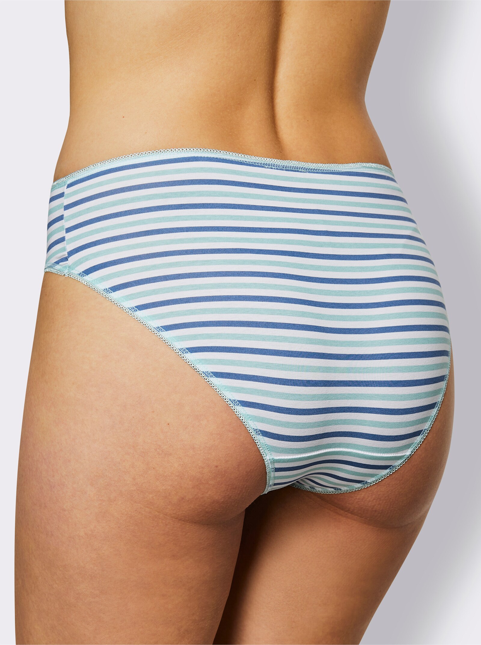 wäschepur Jazzpants - 2x mint gestreept + 2x mint geruit