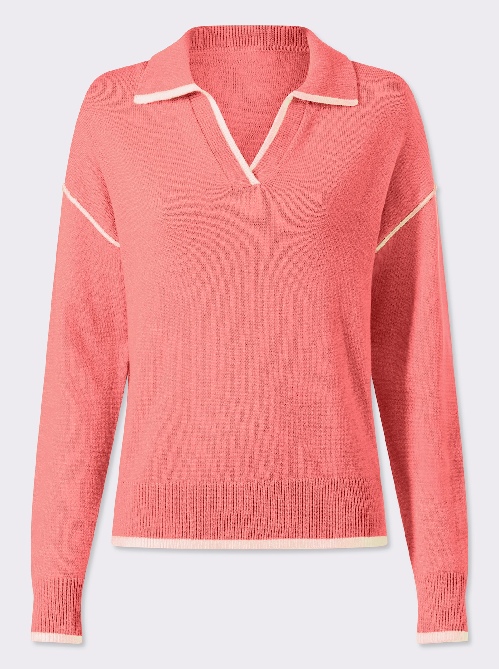 heine Pull polo avec détails contrastés - rose flamant
