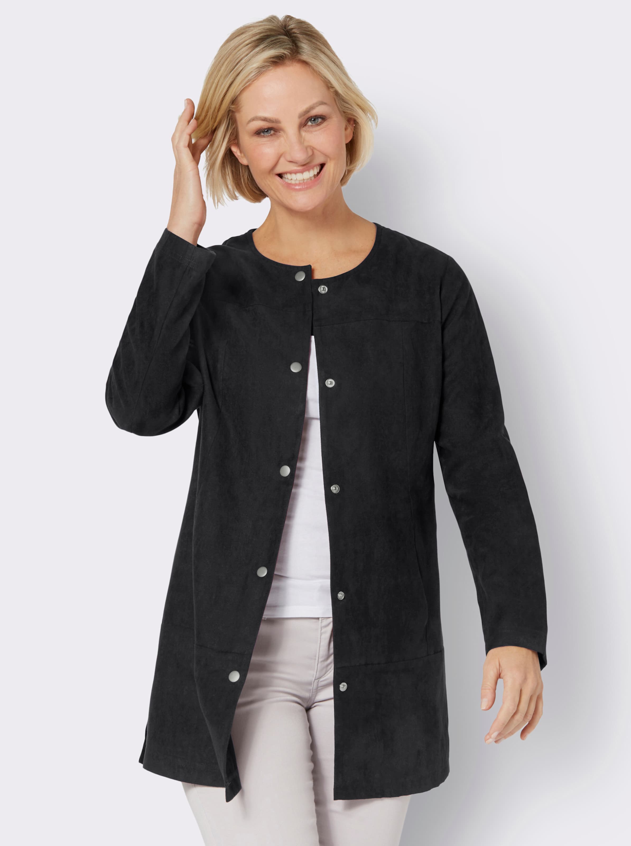 Wunderbar Longblazer Damen Schwarz Bild