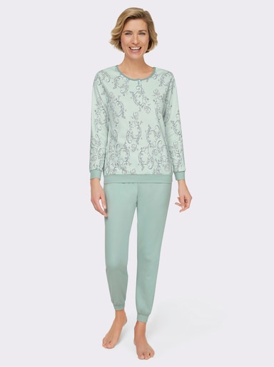 wäschepur Schlafanzug in formstabiler Interlock-Qualität - kalkmint
