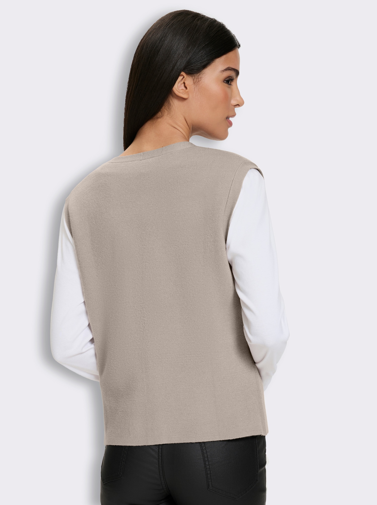 heine Strickweste mit imitierten Taschen - sesam