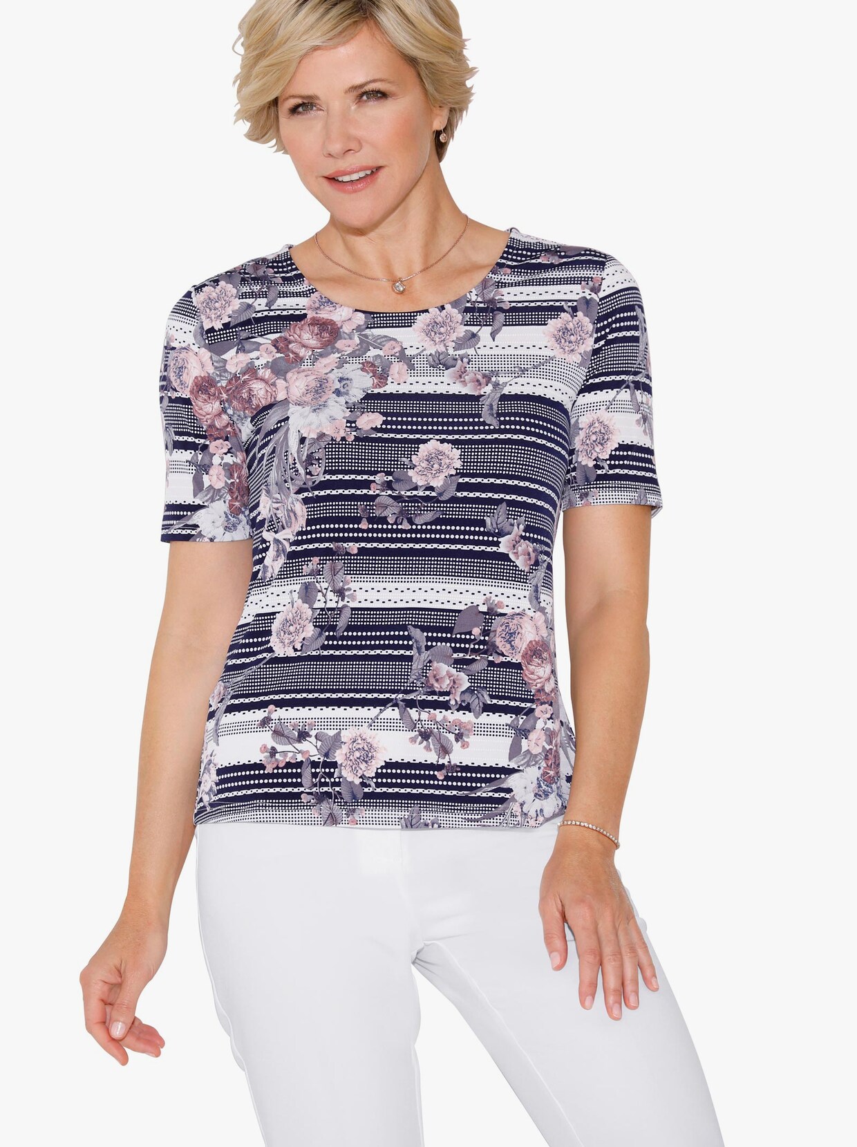 Shirt met korte mouwen - rozenkwarts bedrukt