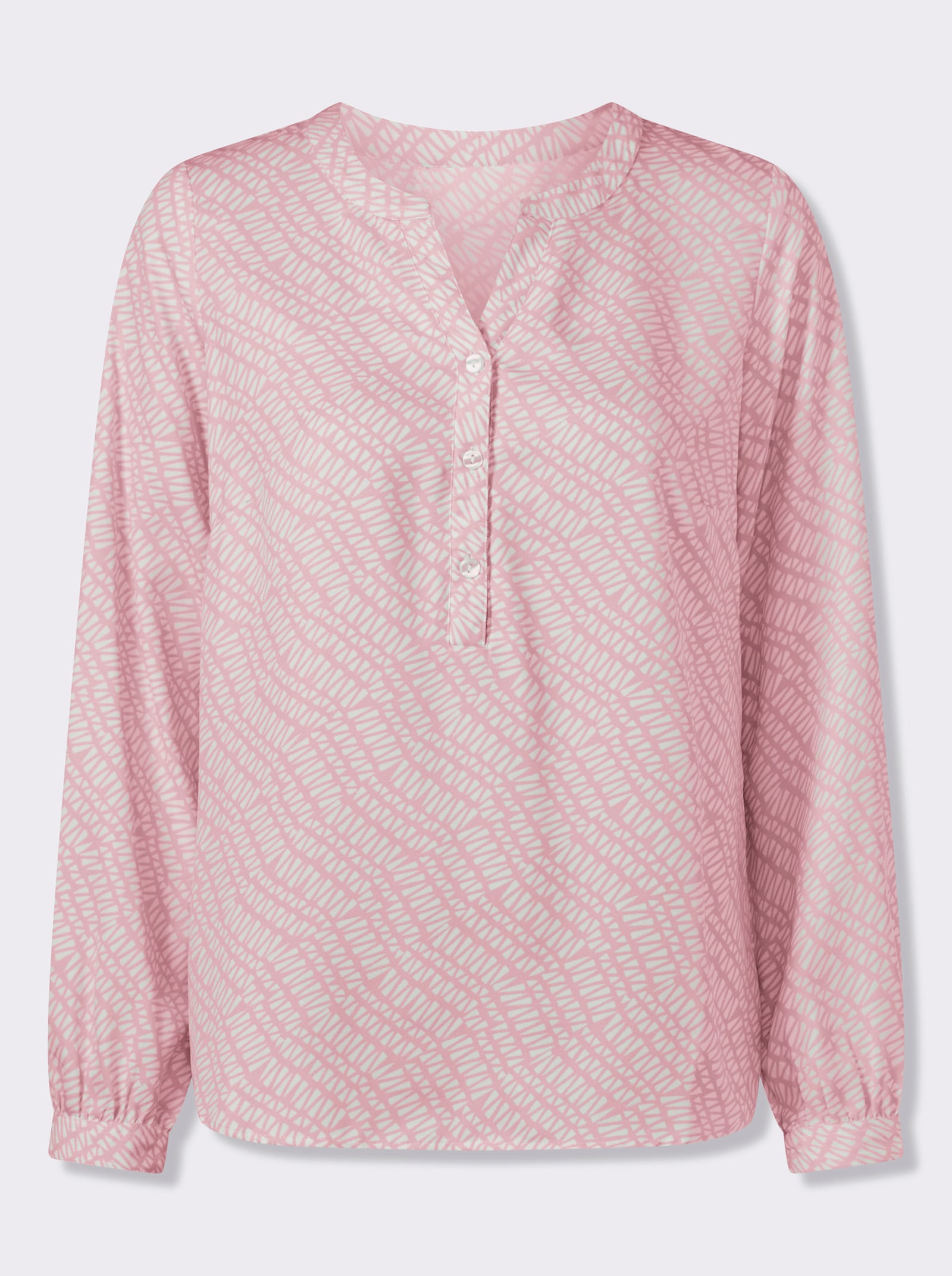 heine Schlupfbluse in Kofferware - hellrosé-ecru-bedruckt