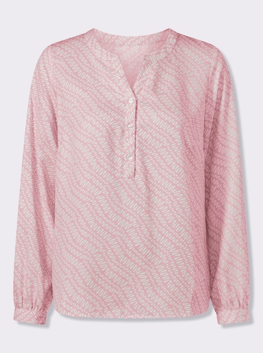 heine Schlupfbluse in Kofferware - hellrosé-ecru-bedruckt