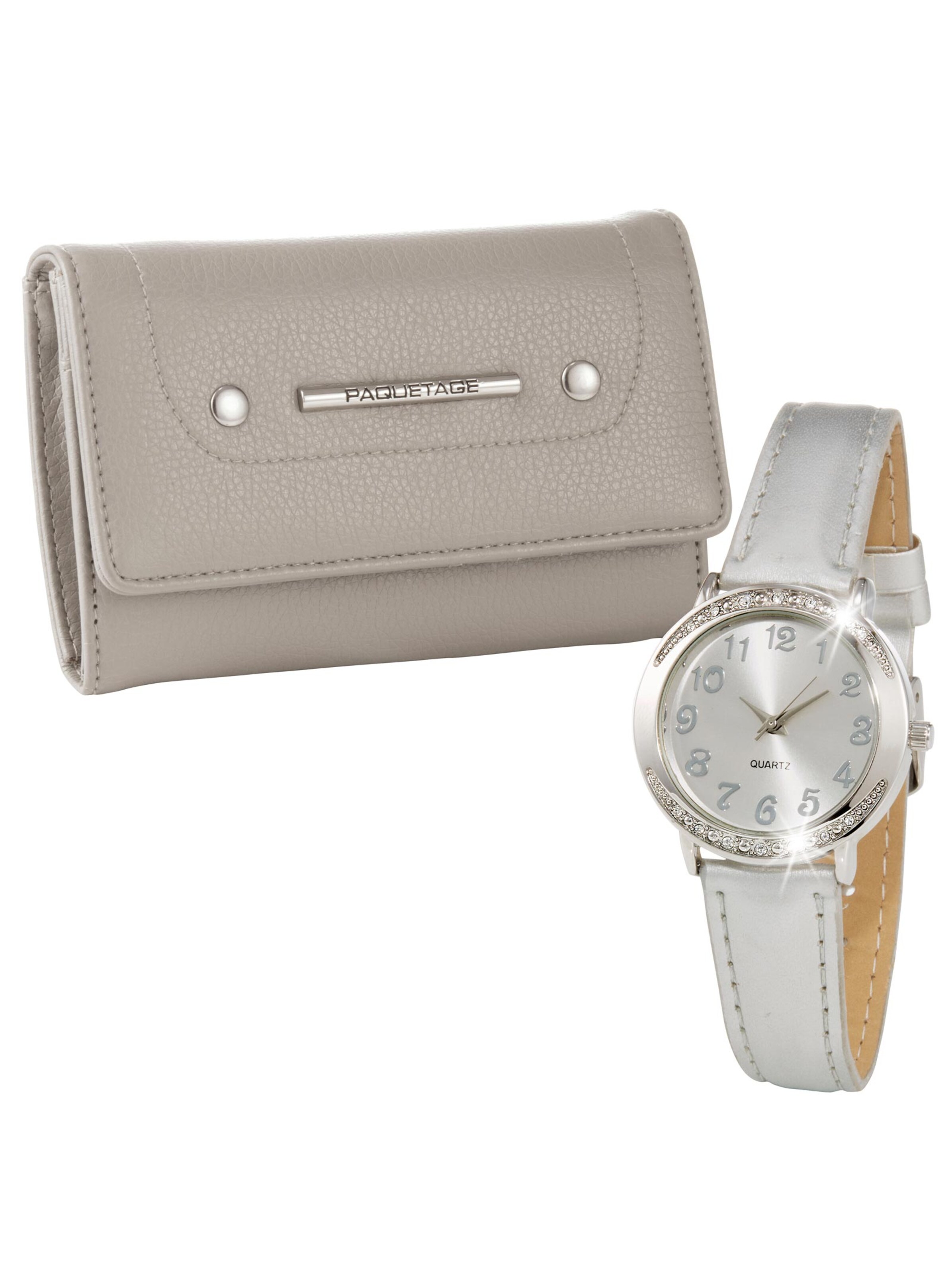 Geldbörse + Uhr - grau