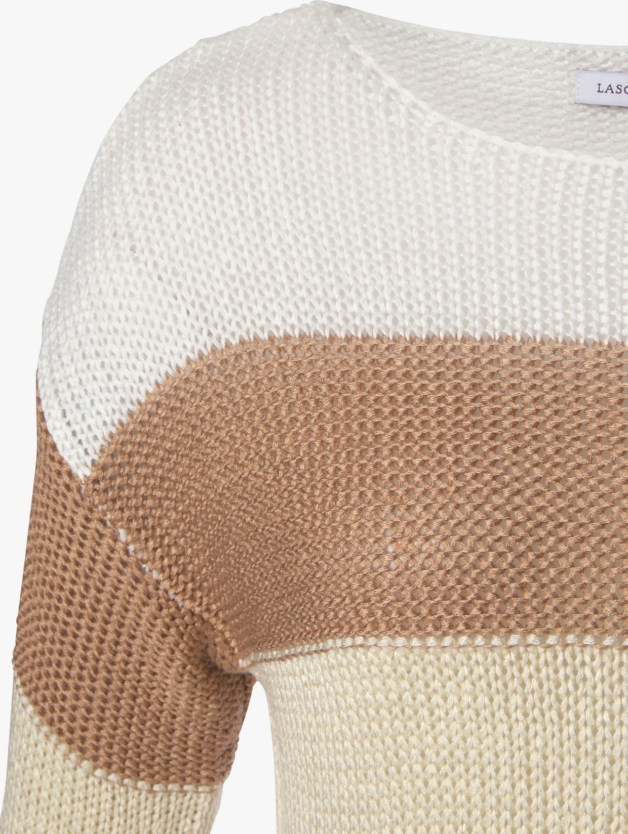 LASCANA Streifenpullover - sand-beige-creme