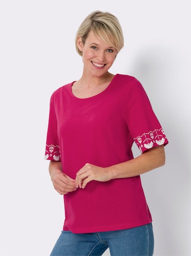 Shirt met korte mouwen - pink/wit