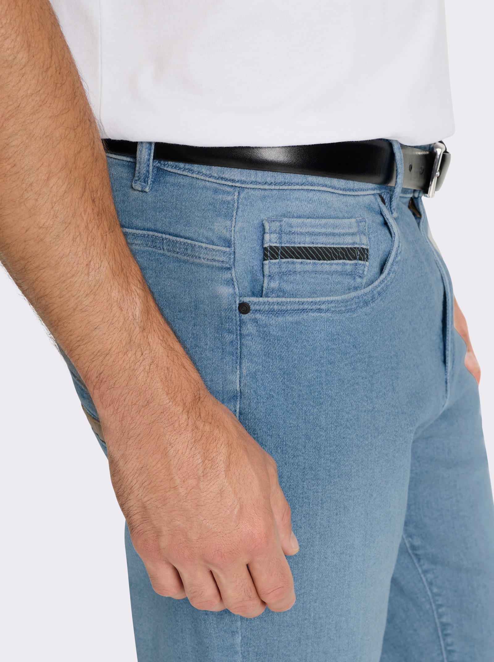 Marco Donati 5-Pocket-Jeans in Baumwoll-Stretch-Qualität - blue-bleached