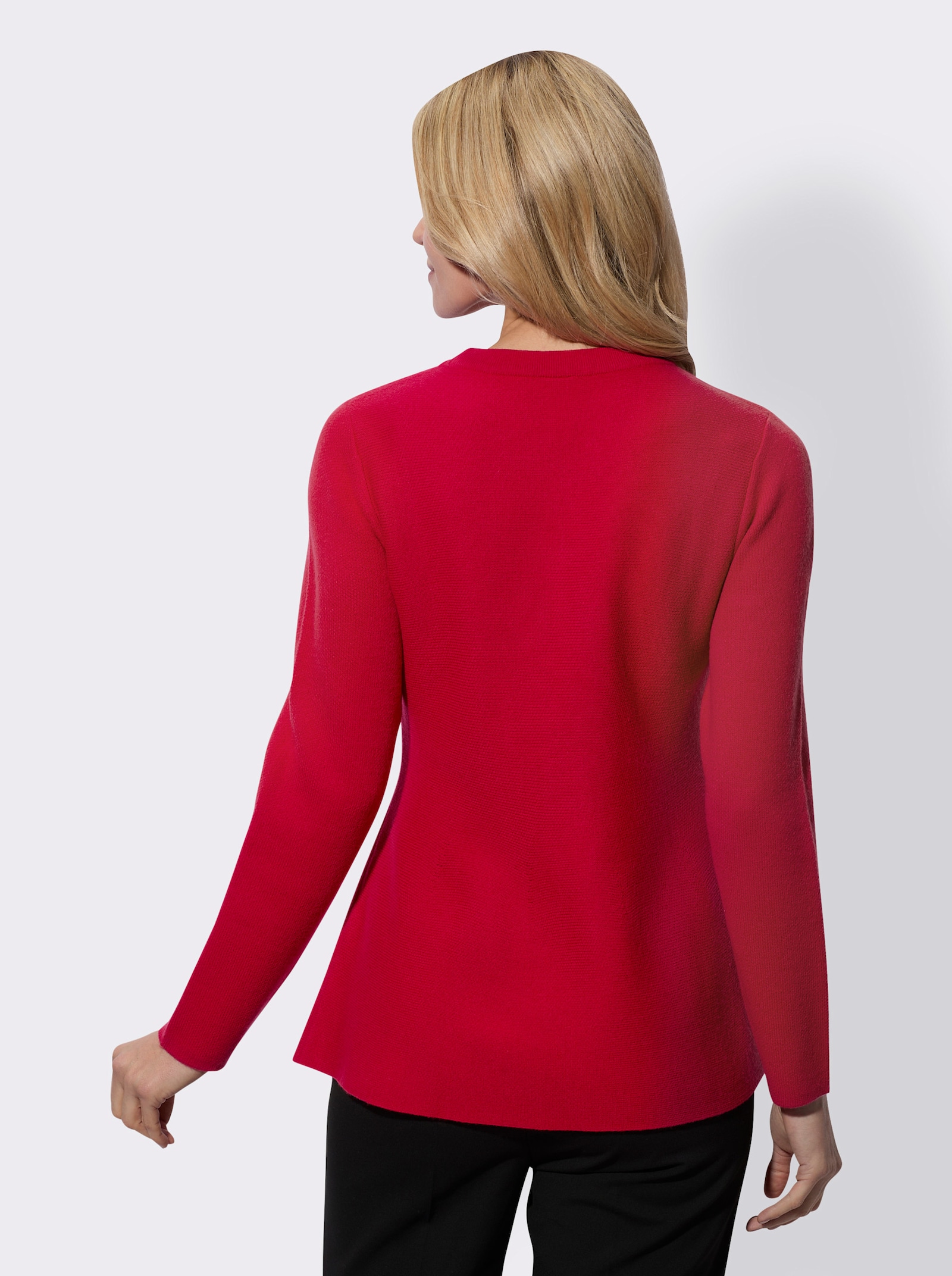Langarm-Pullover in pflegeleichter Qualität - rot