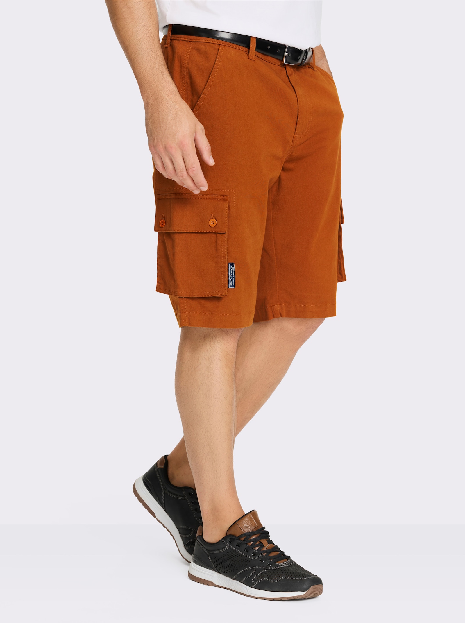 Catamaran Bermudas mit knöpfbaren Cargotaschen - cognac