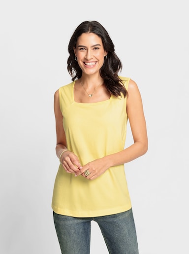 Shirttop mit Karree-Ausschnitt - zitrone