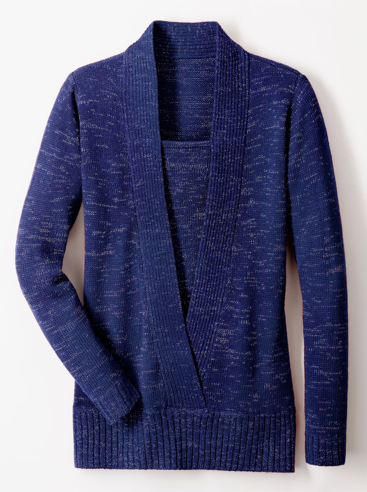 2-in-1-Pullover - blau-meliert