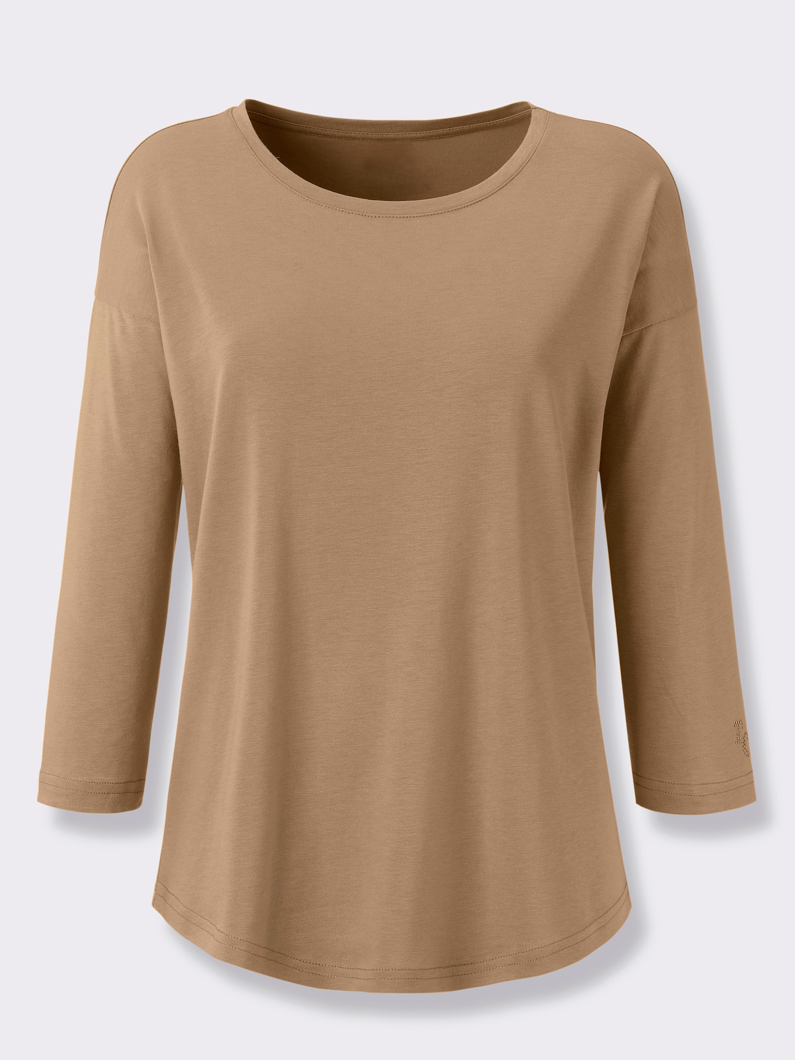 heine 3/4-Arm-Shirt mit Glitzersteinchen - camel