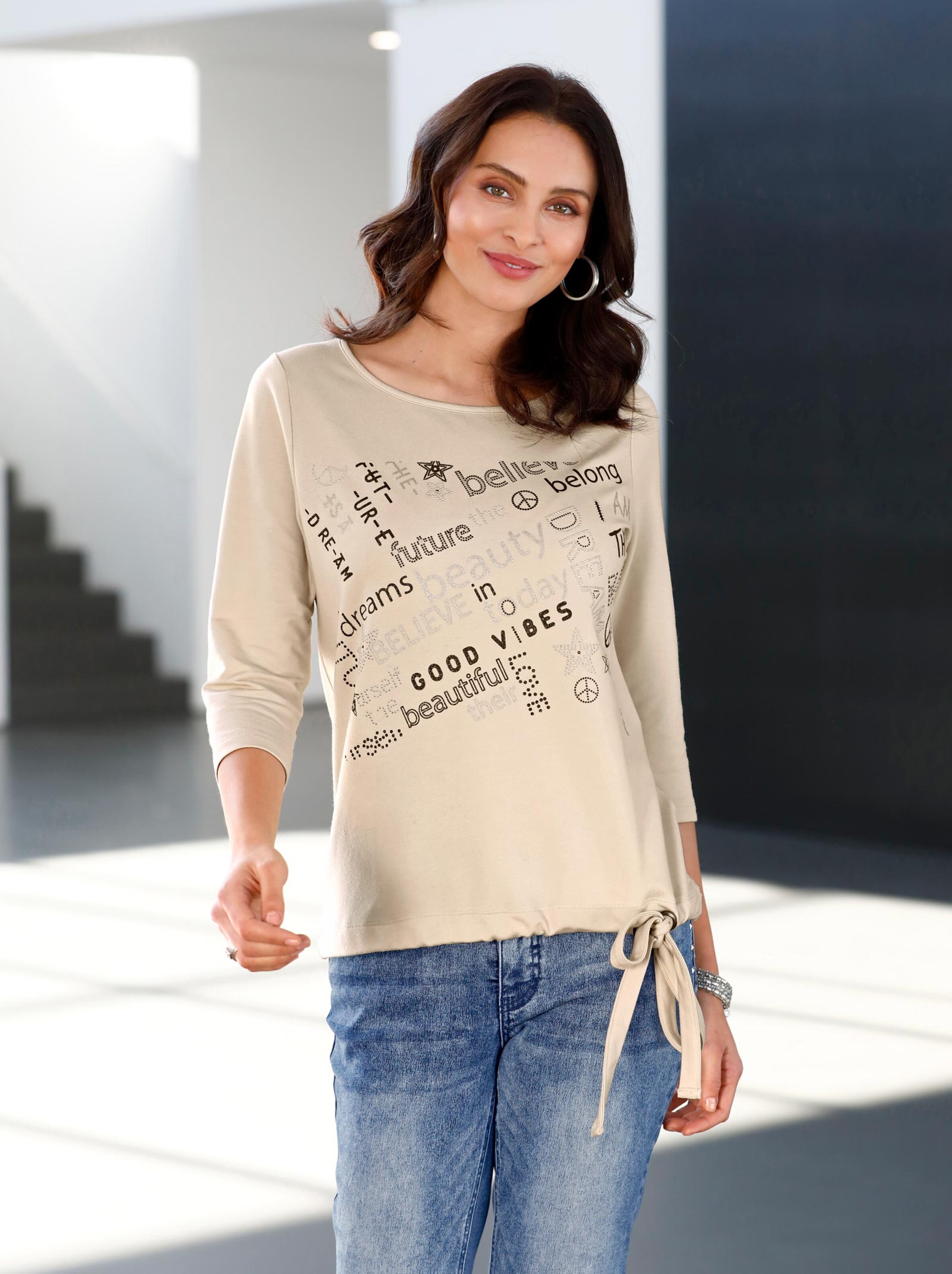 Shirt met 3/4-mouw
