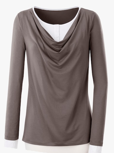 2-in-1-Shirt - taupe