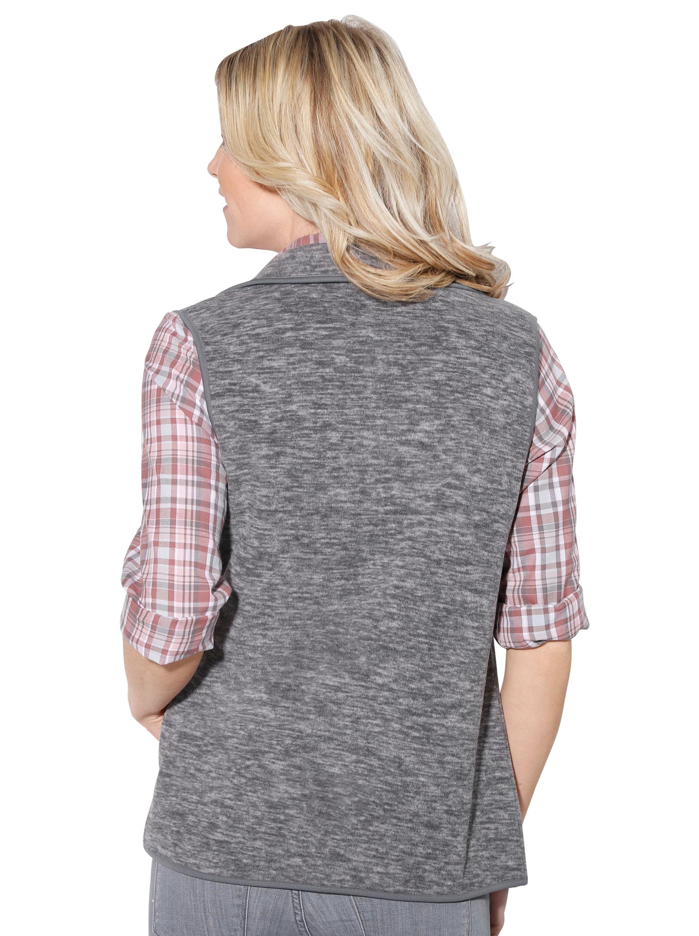 Fleece-Weste - grau-meliert