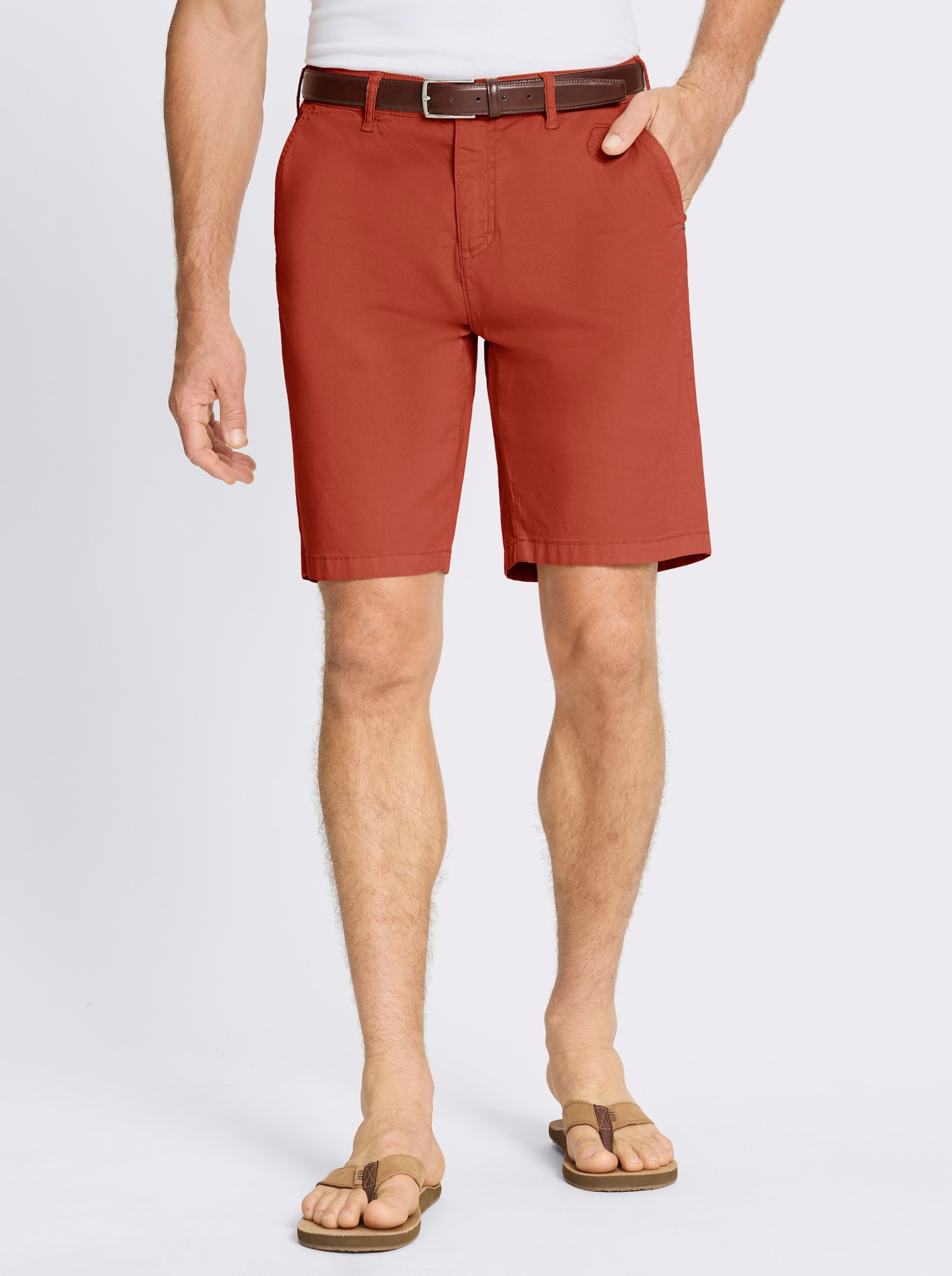 Marco Donati Bermudas aus Twill-Qualität - rostrot