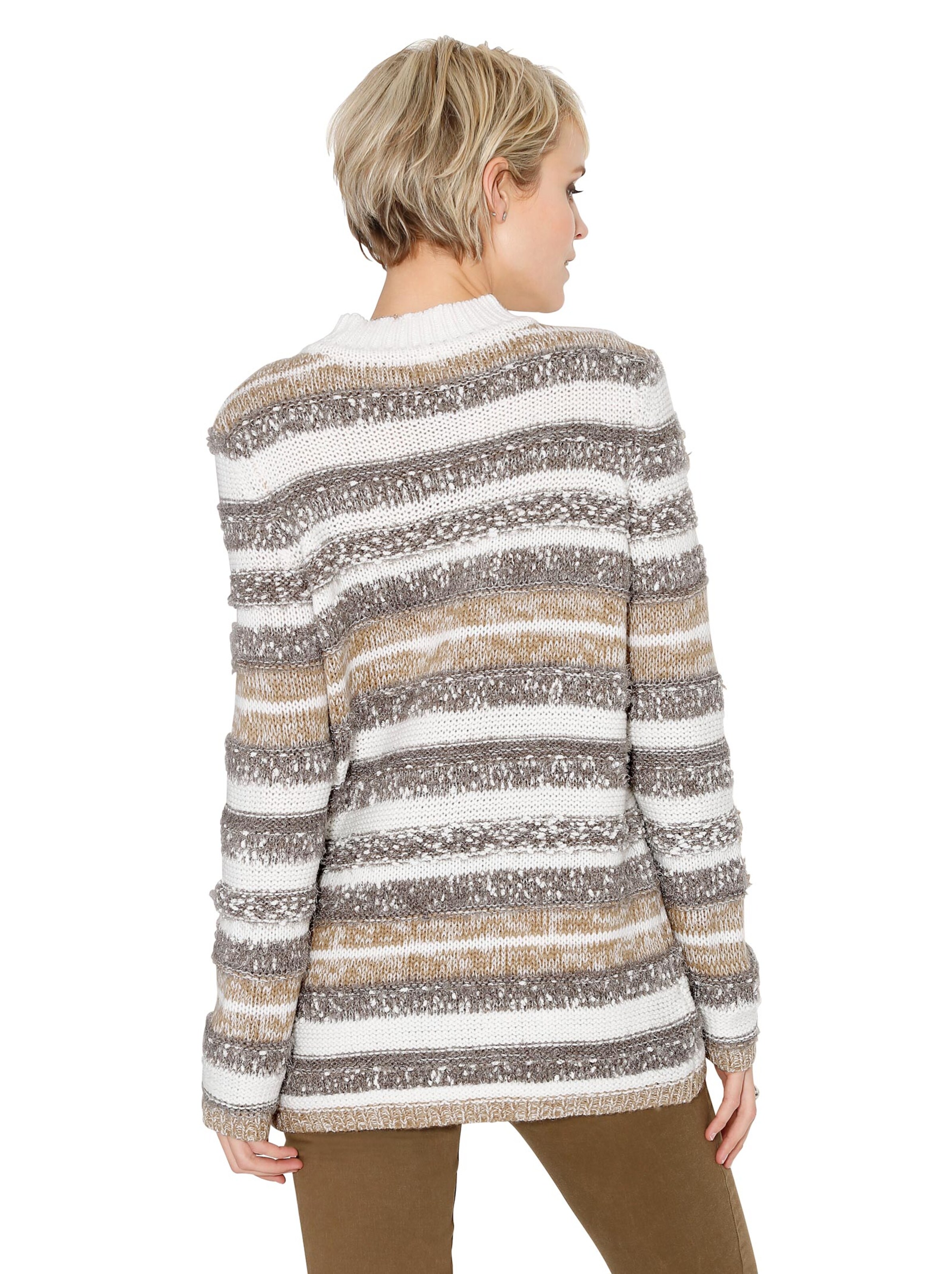 Pullover - ecru-beige-gestreift