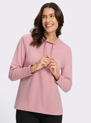 Sweatshirt mit halsfernem Stehkragen - hortensie