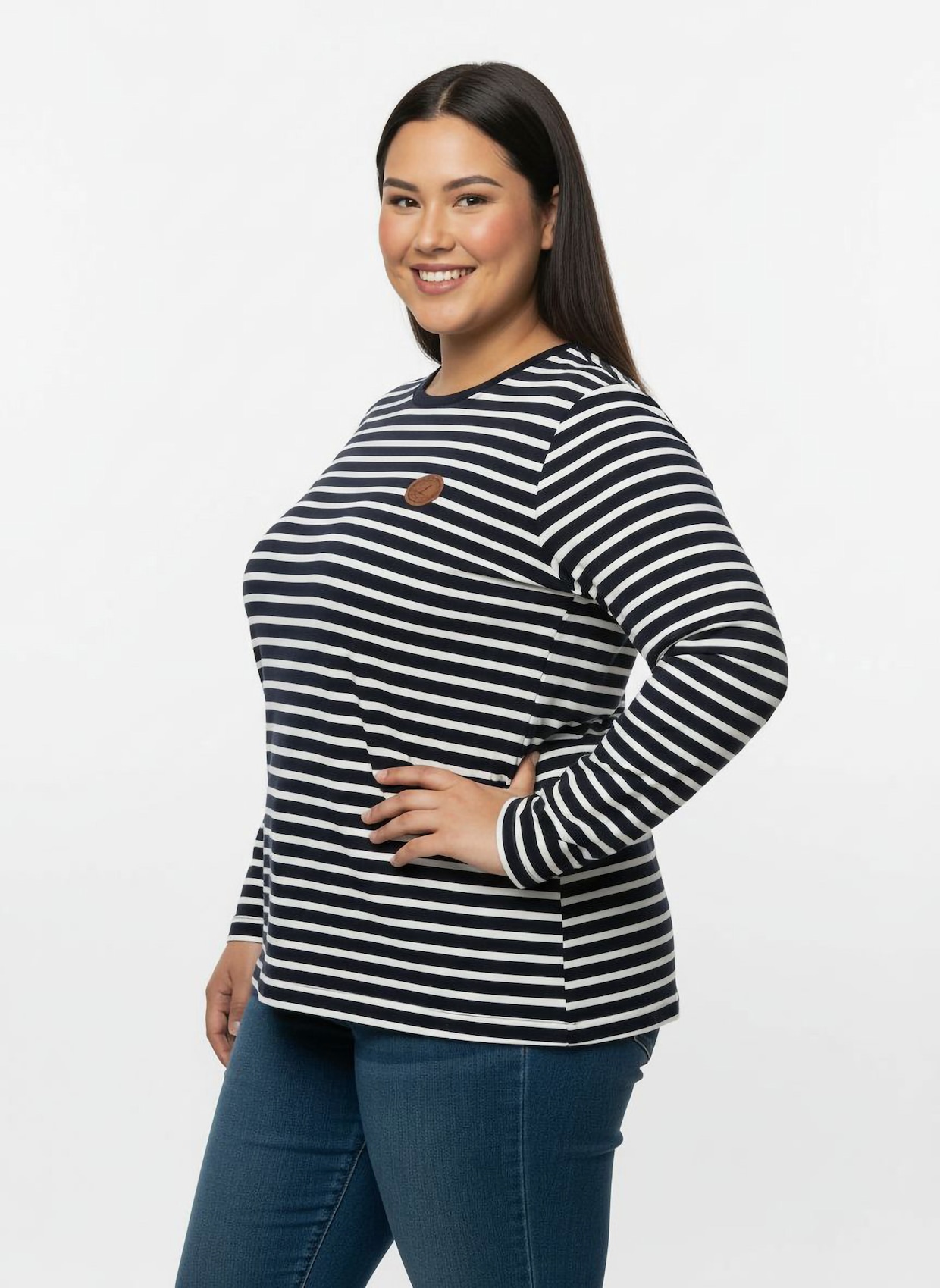 Shirt im Ringelmuster - marine-weiß-geringelt