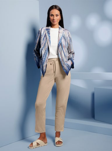 heine Blusenblazer - rauchblau-sesam-bedruckt