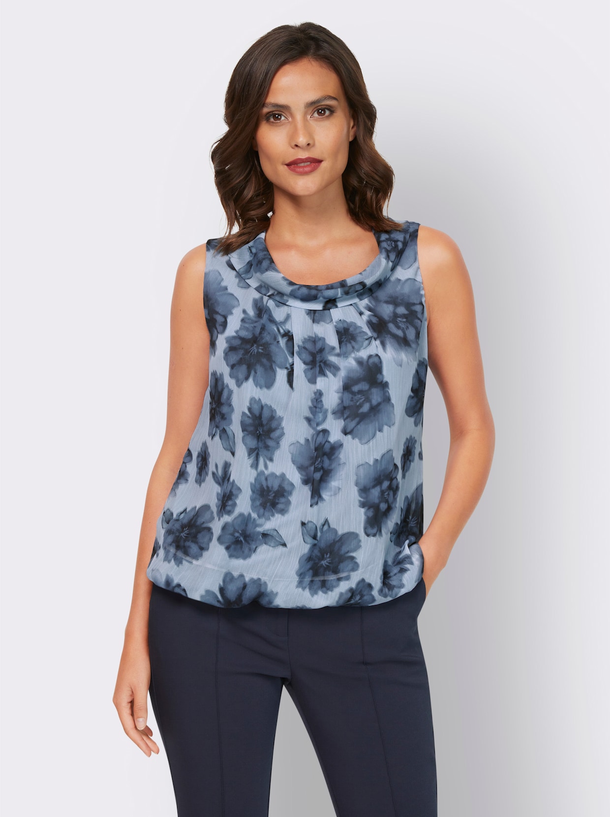 heine Top met print - marine/bleu geprint