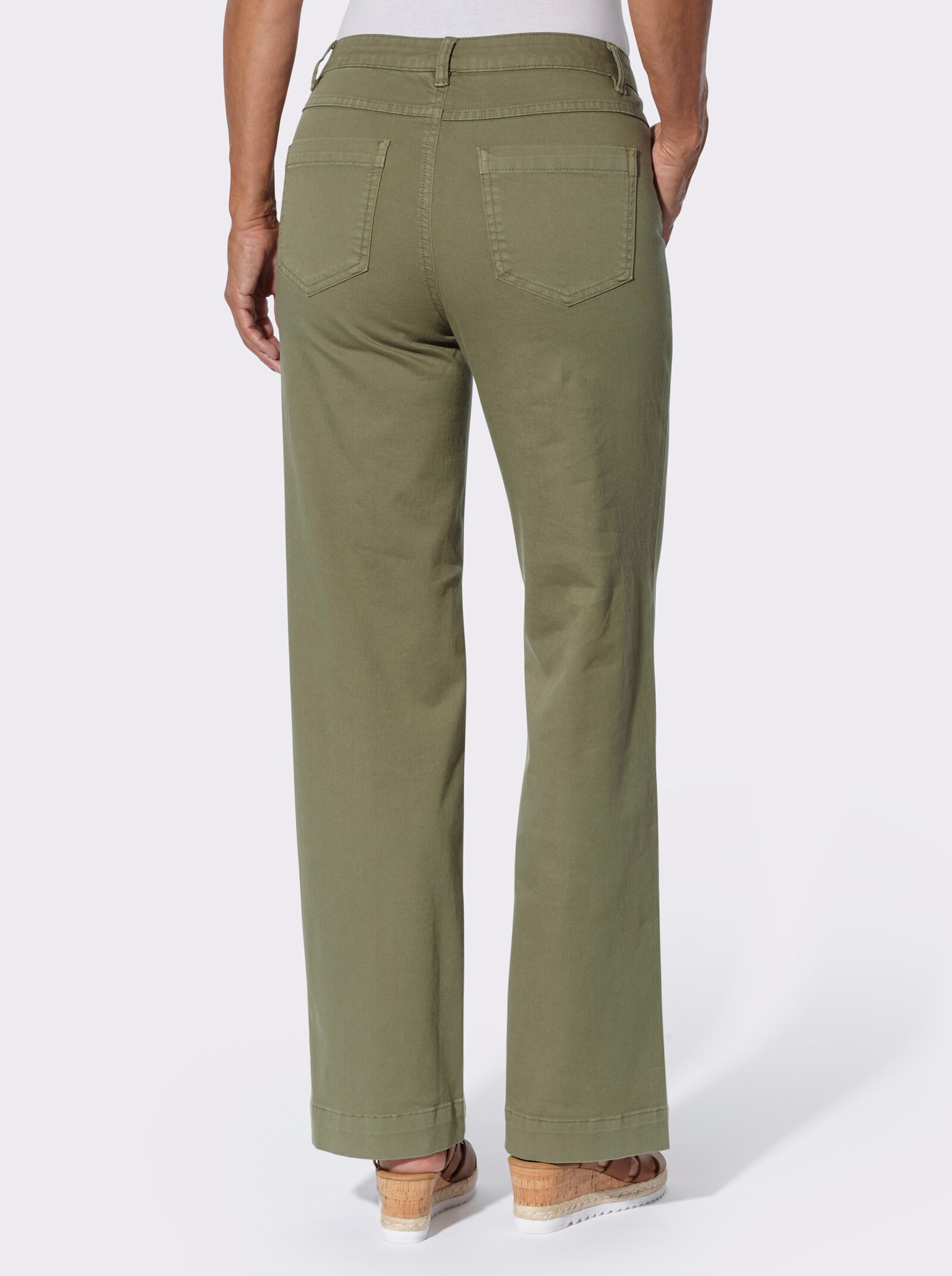 Gerade Jeans in Twill-Qualität - khaki