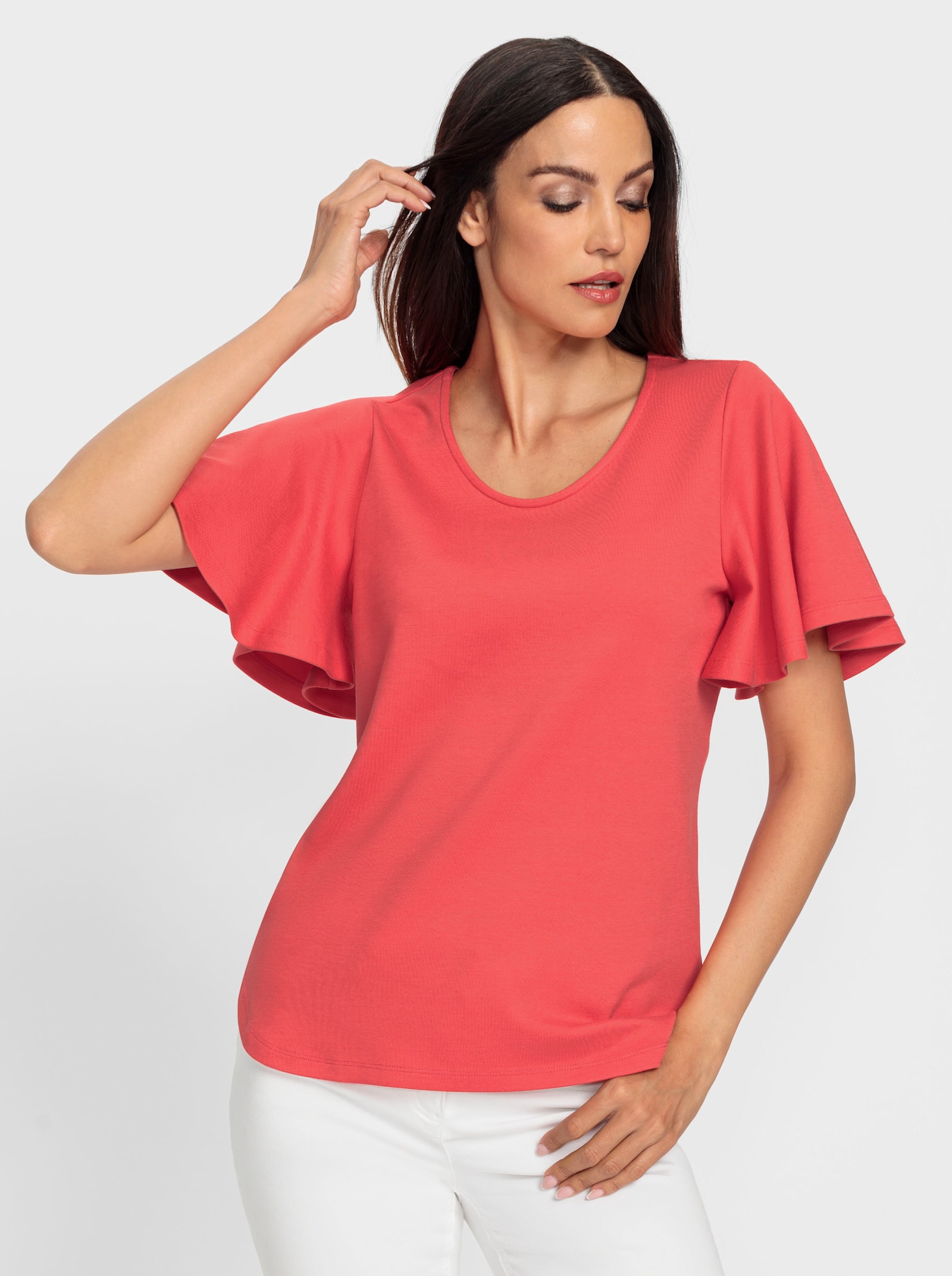 heine Rundhalsshirt mit Flügelärmeln - hummer