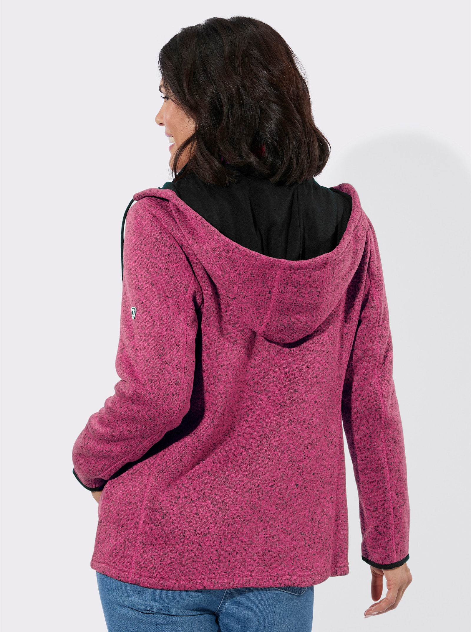 Fleecejack in antipilling-uitvoering - fuchsia gemêleerd