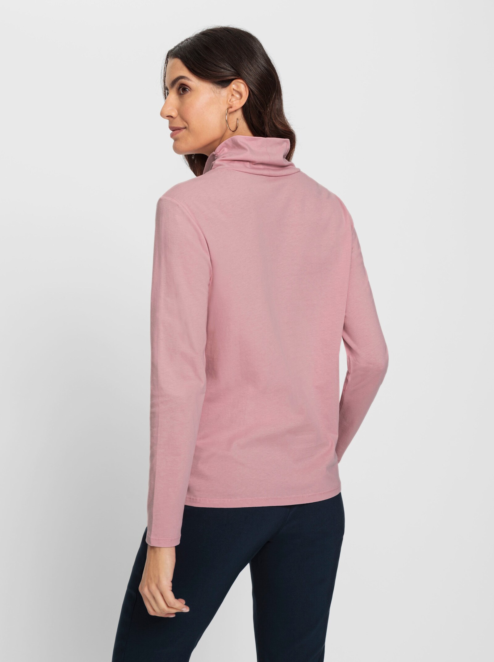 Stehkragenshirt aus Baumwoll-Stretch-Qualität - hortensie