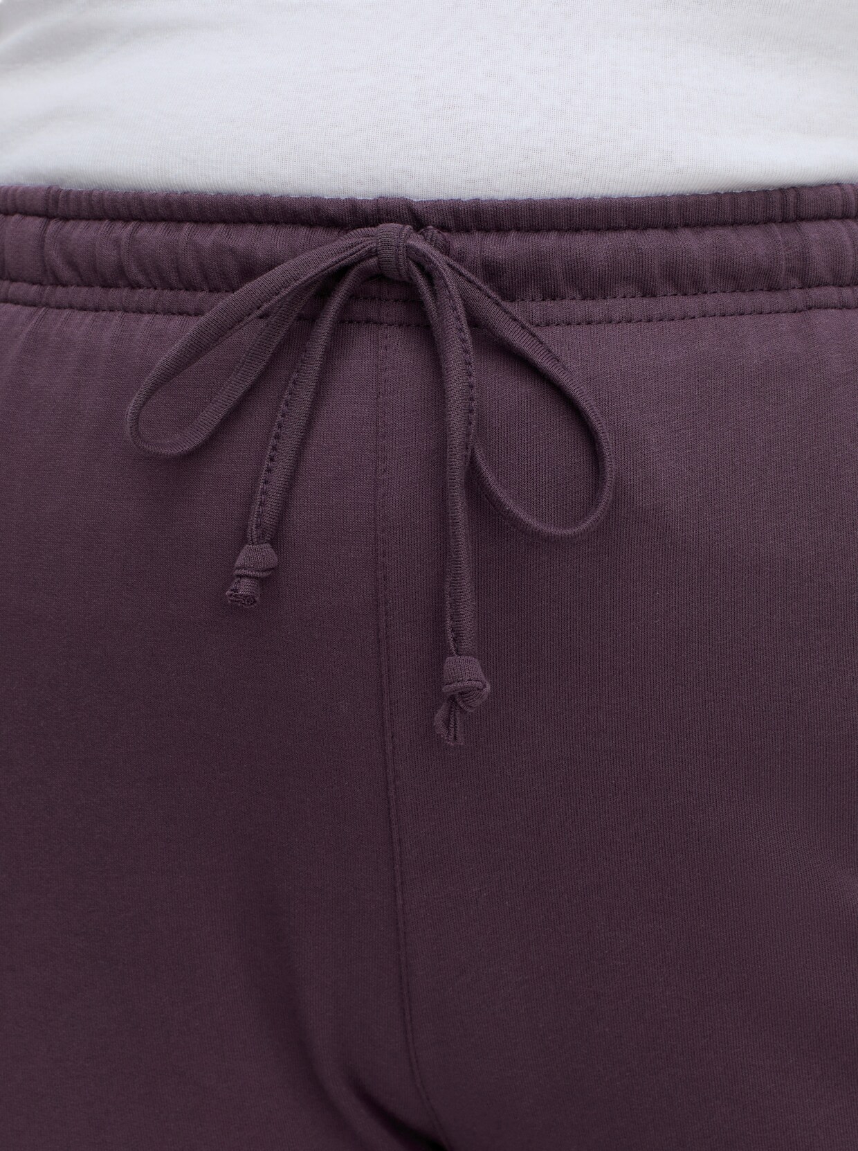 Jerseyhose mit Tunnelzug und Bindeband - aubergine