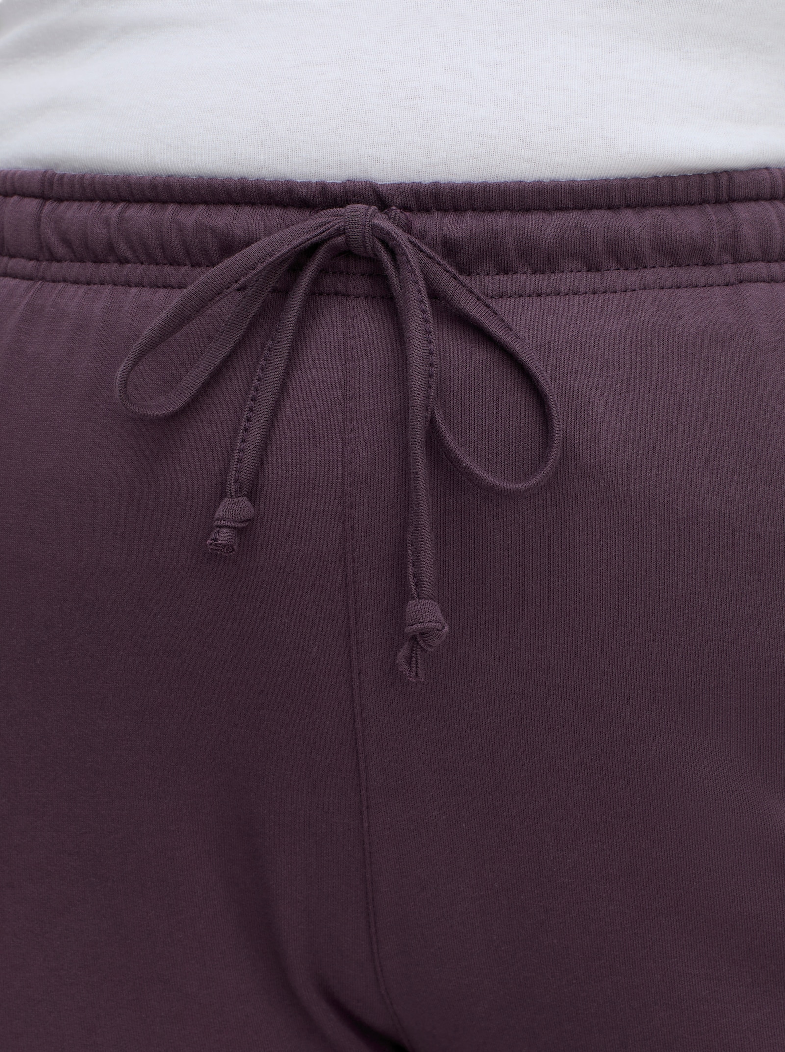 Jerseyhose mit Tunnelzug und Bindeband - aubergine