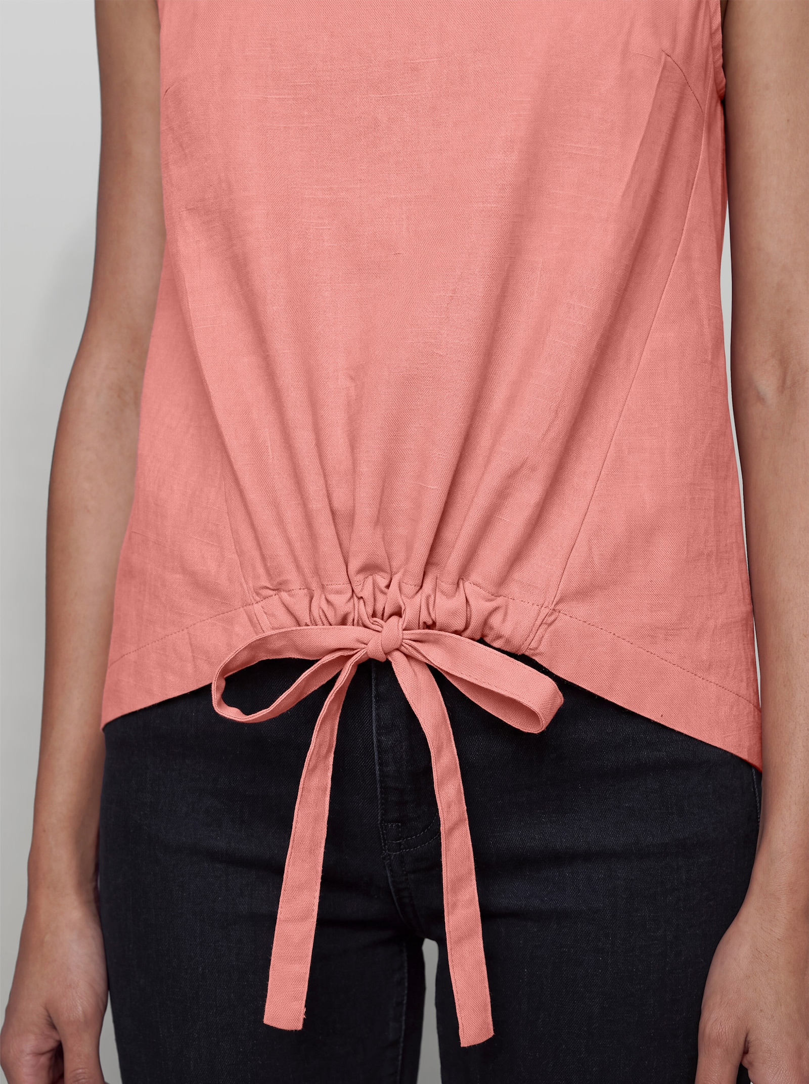 heine Blusentop mit Tunnelzug und Bindeband - flamingo