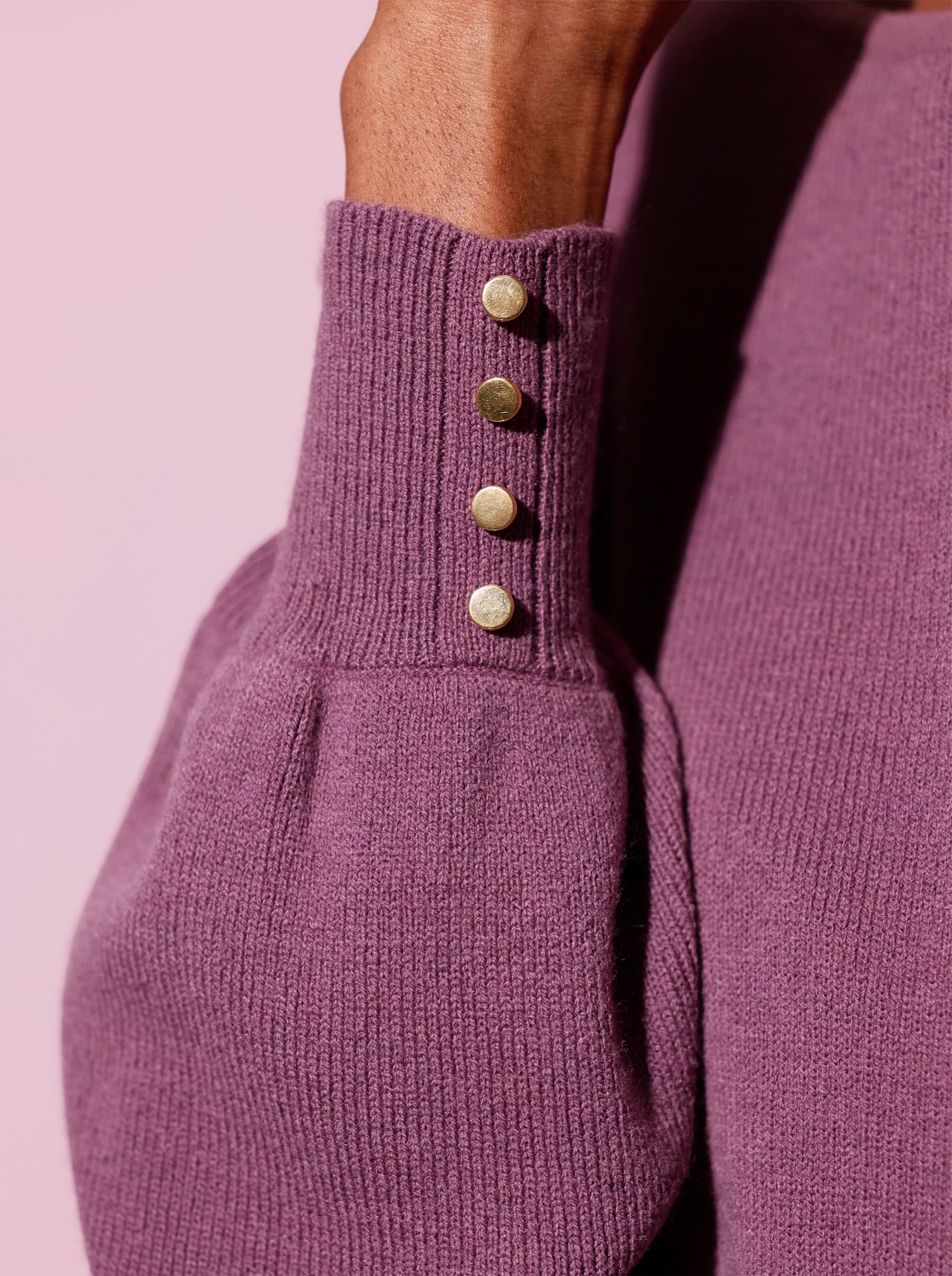 Strickkleid mit Schurwolle - violett