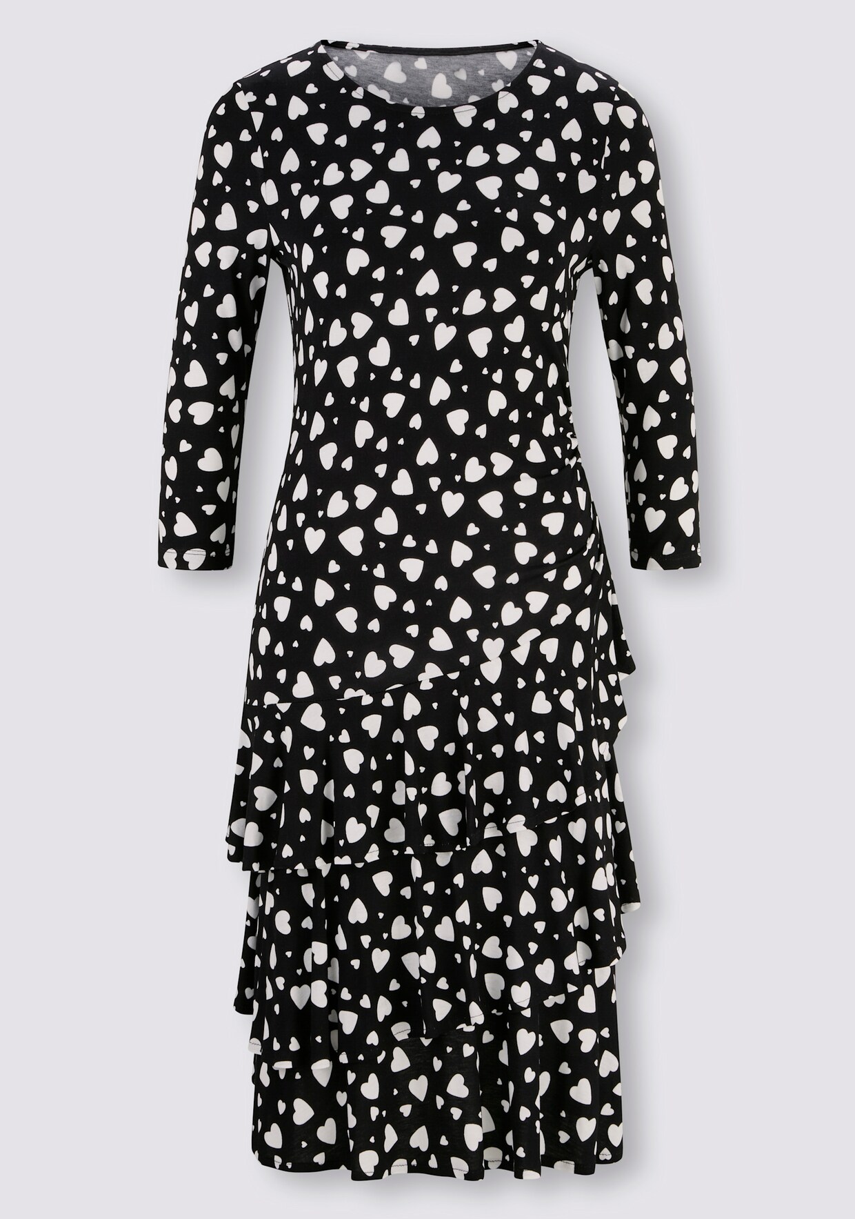 heine Jerseykleid - schwarz-weiß-bedruckt
