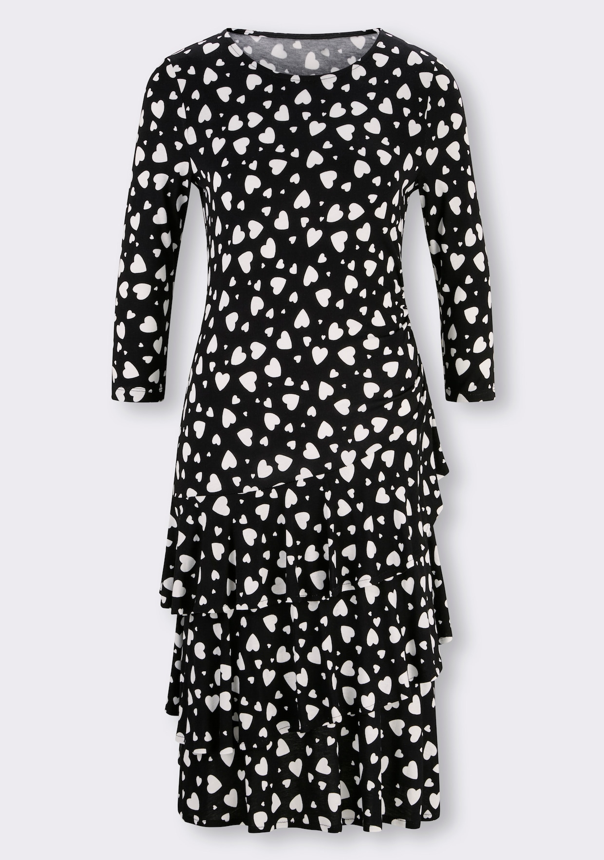 heine Robe en jersey - noir-blanc imprimé