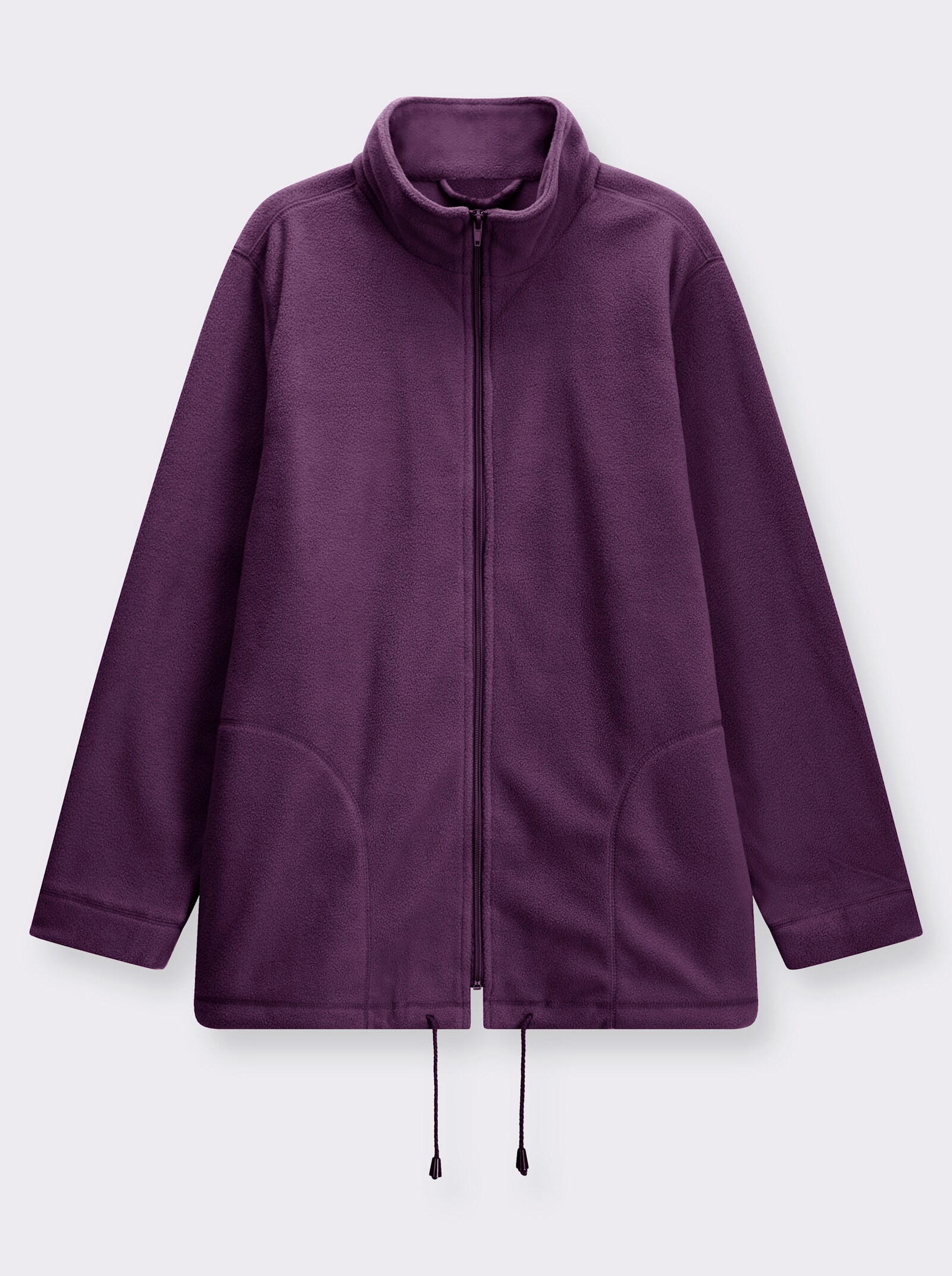 Fleecejacke Kordeldurchzug am Saum - pflaume