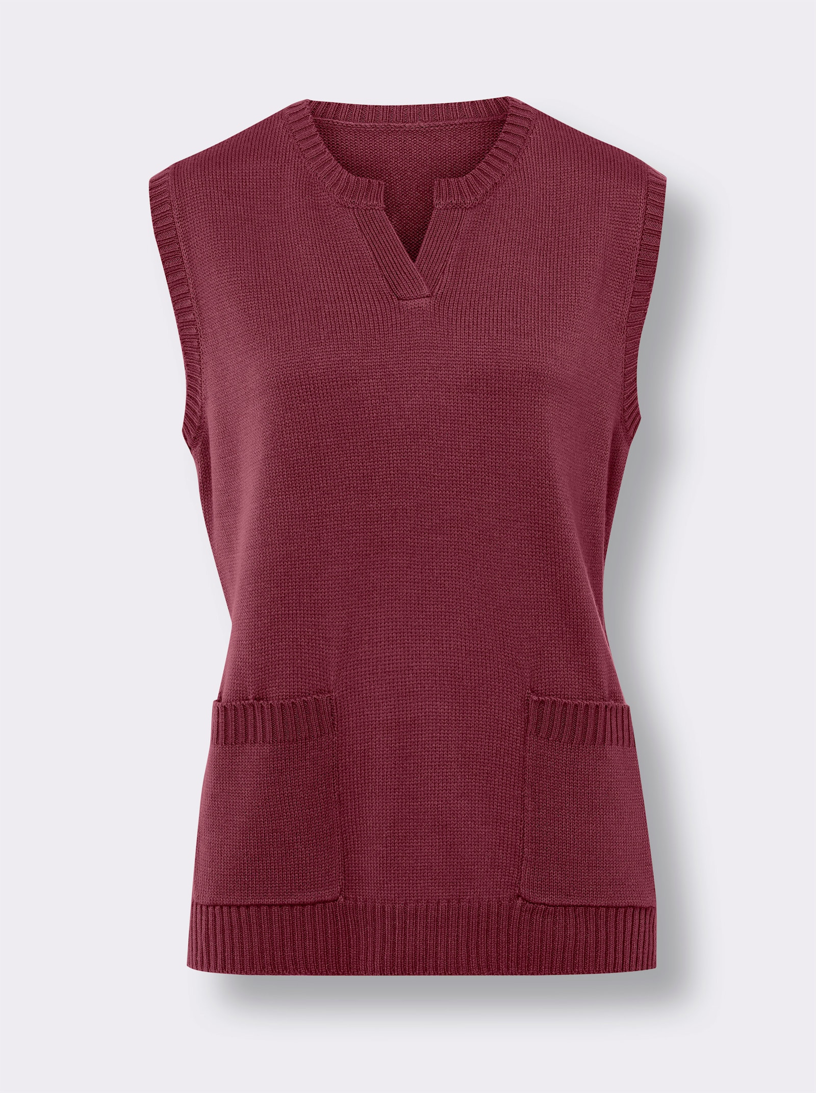 Pullunder mit aufgesetzten Taschen - malve