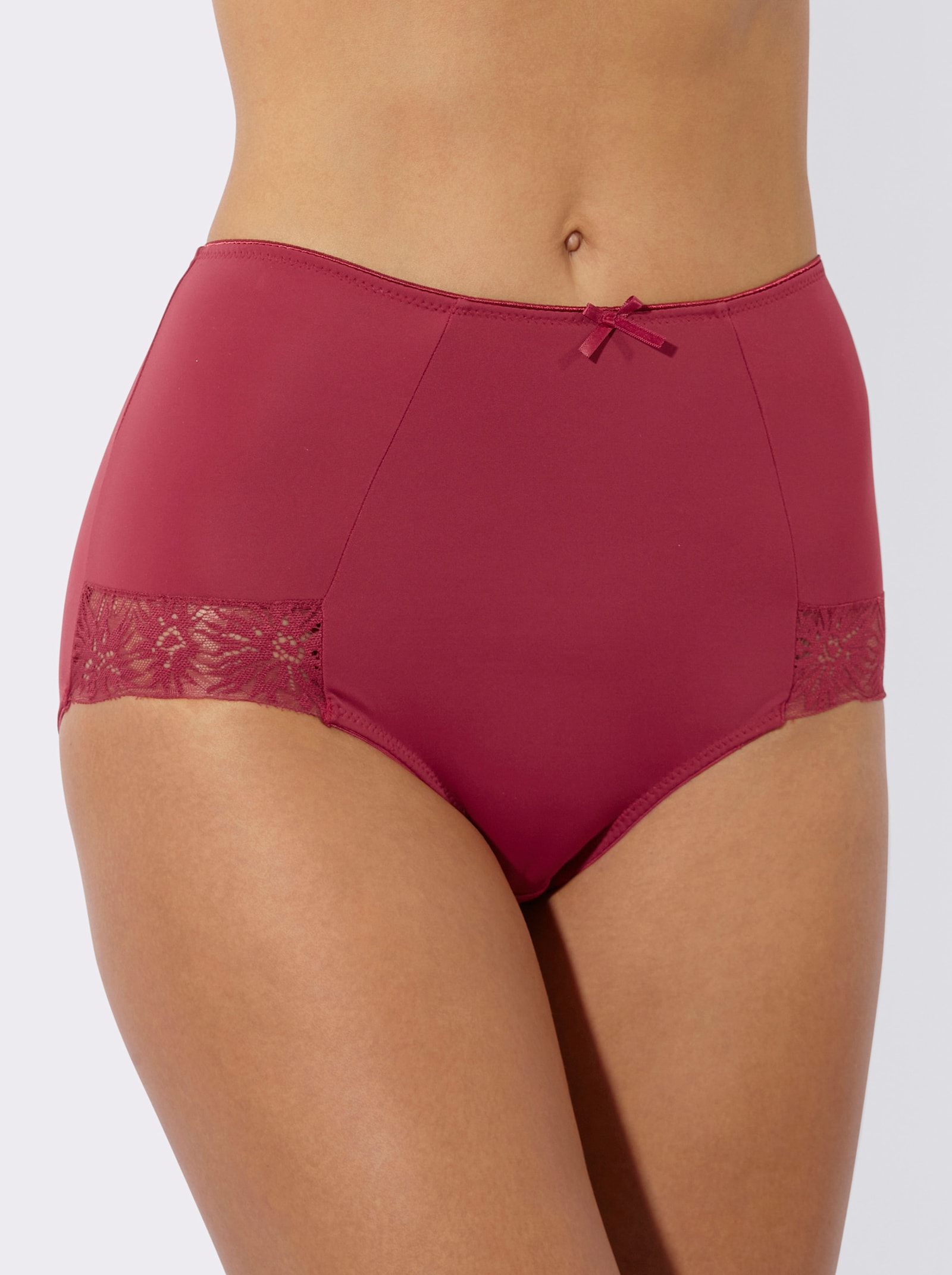 wäschepur Taillenslip mit seitlicher Spitze - 2x kirsche