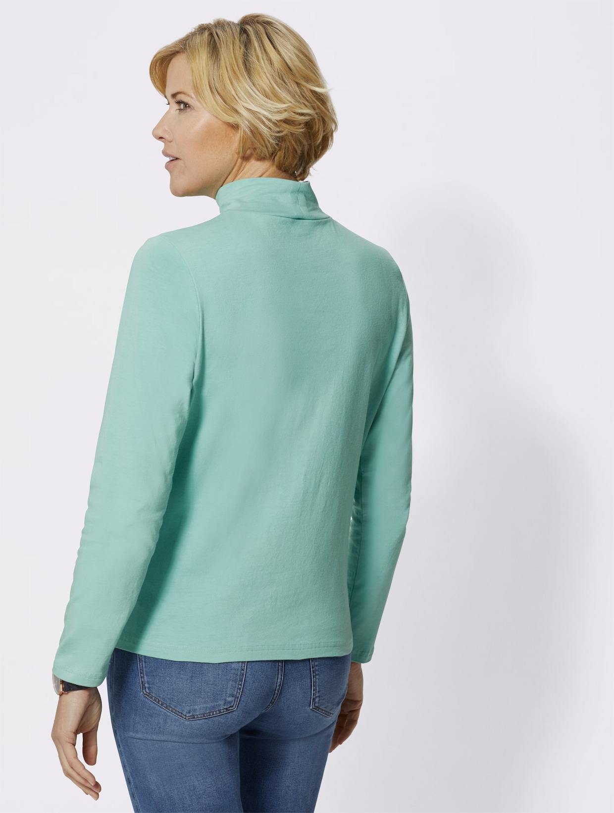 Shirt met opstaande kraag - winterturquoise