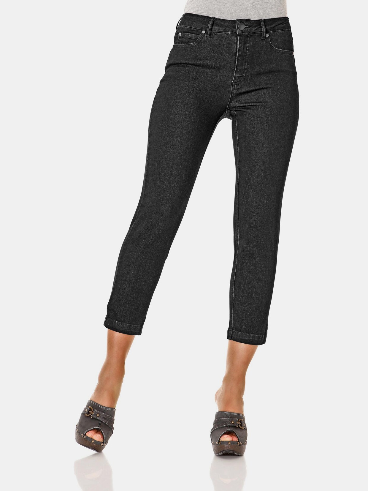 Ashley Brooke Bauchweg-Jeans - black denim