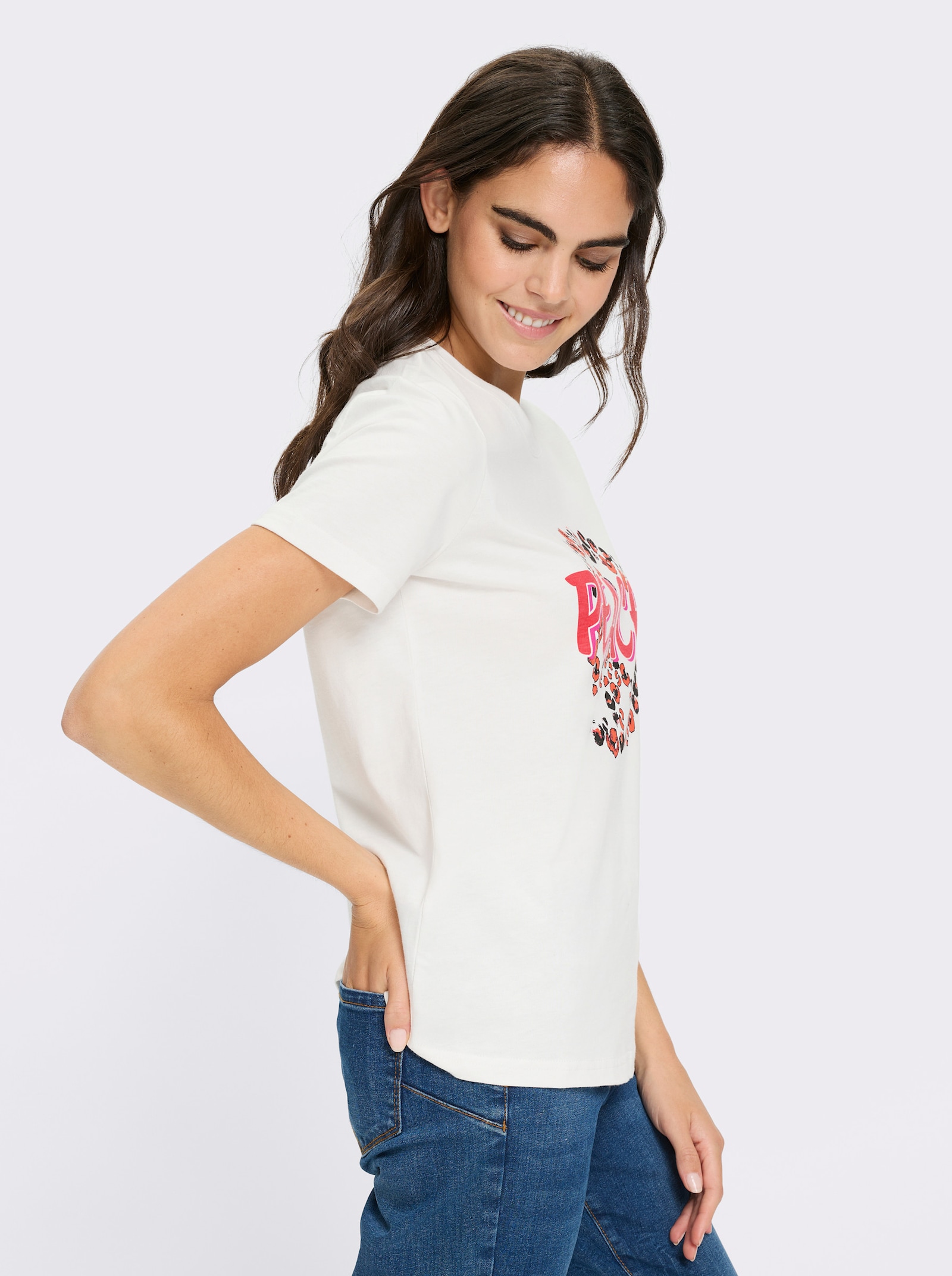 heine Shirt mit Schriftzug - ecru