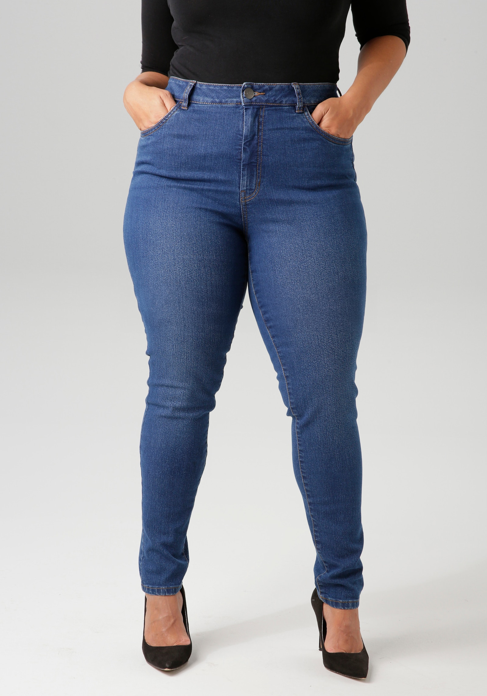 Aniston PLUS Skinny-fit-Jeans - dark blue