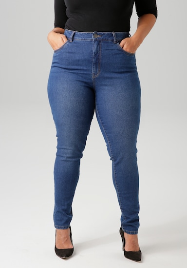 Aniston PLUS Skinny-fit-Jeans - dark blue