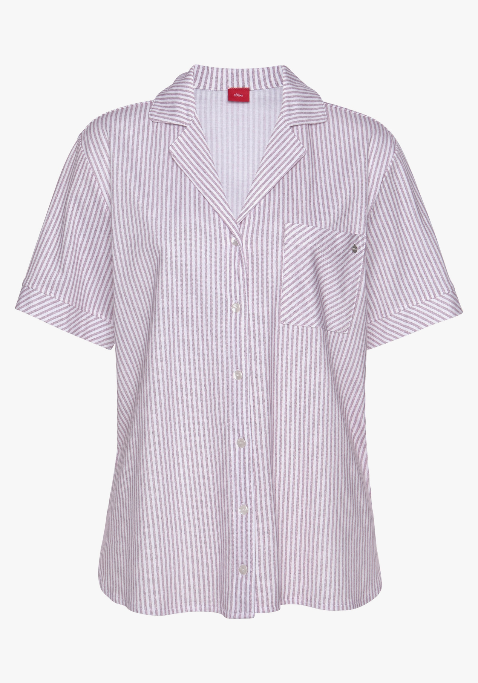 s.Oliver Haut de pyjama - bordeaux à rayures