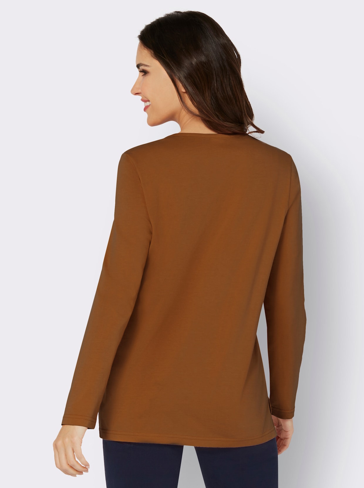 Langarmshirt - cognac