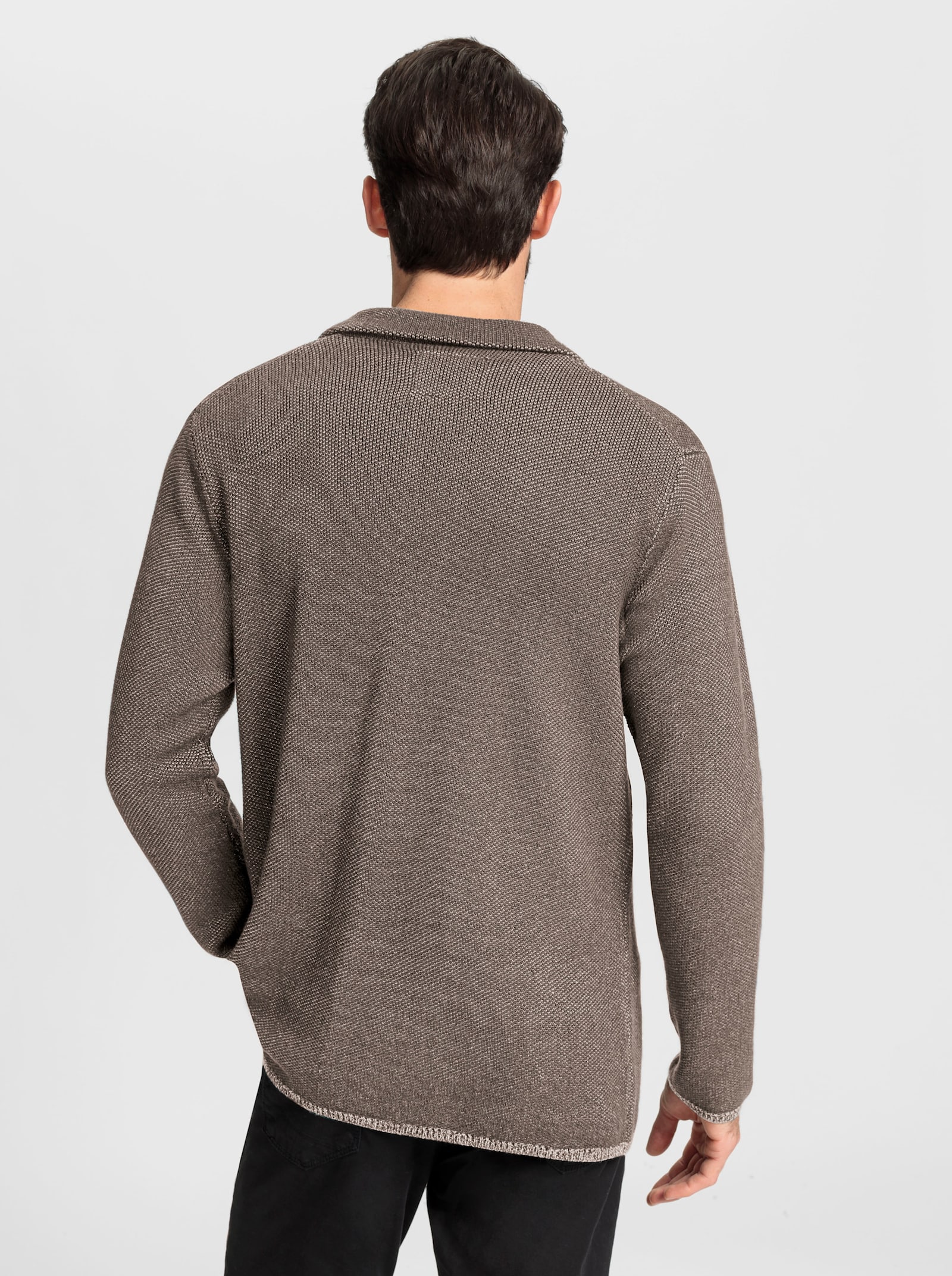 Marco Donati Cardigan mit Reverskragen - taupe-meliert