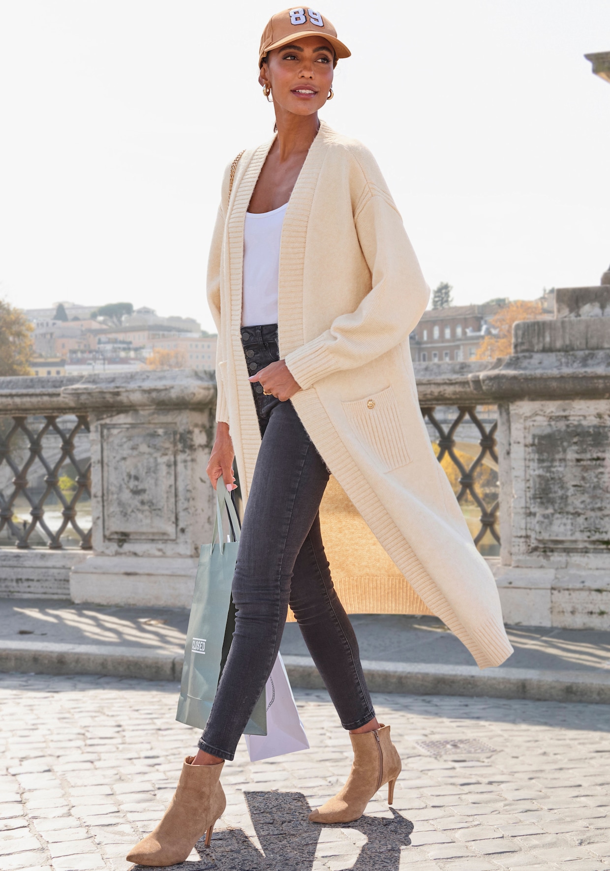 LASCANA Longstrickjacke - creme