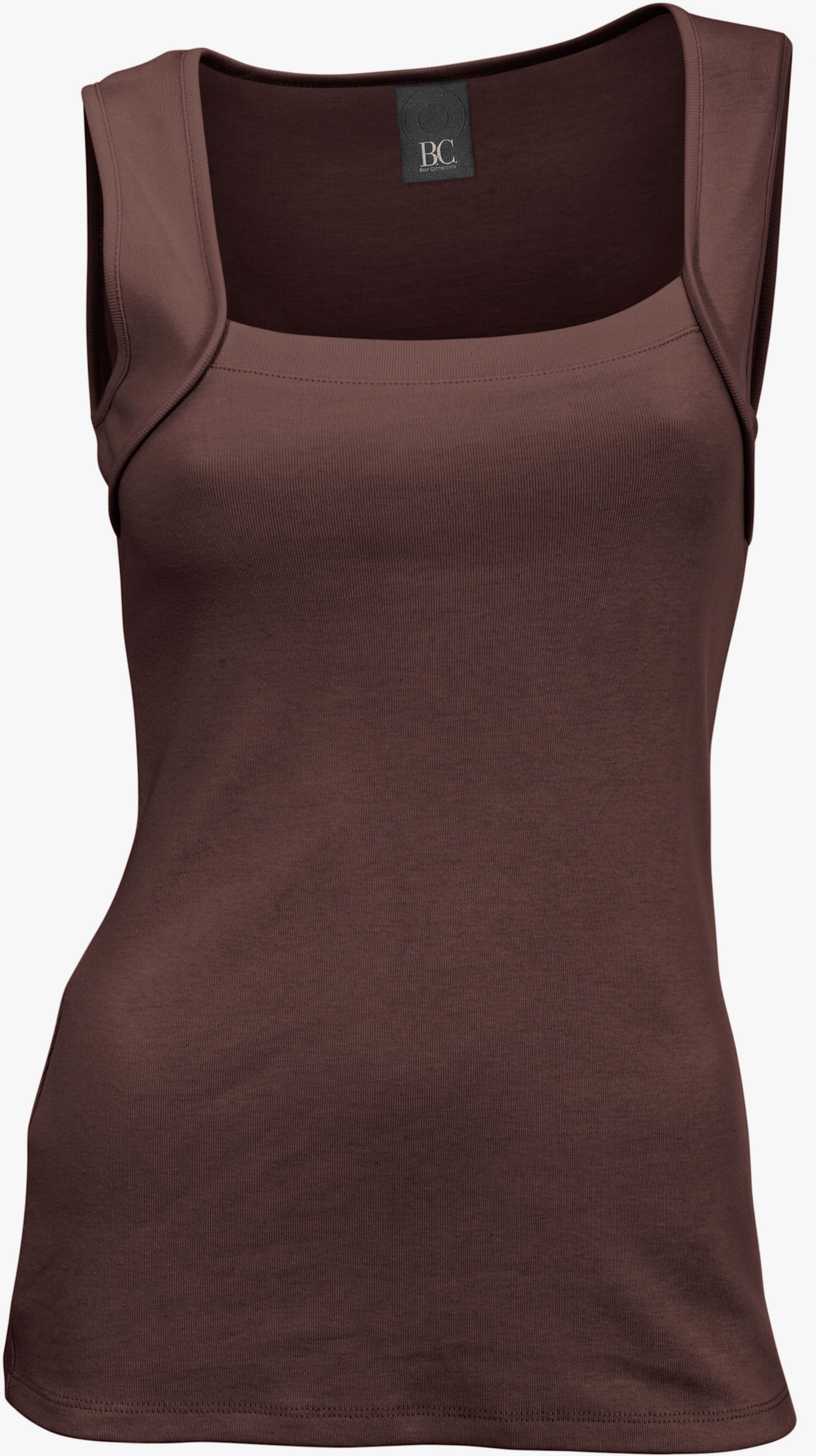 heine Shirttop mit Karree-Ausschnitt - schokobraun